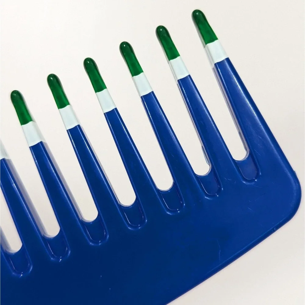 Vintage MEBCO Blue Twice Dipped Wide Tooth Hair Comb w/Spray Bottle Handle